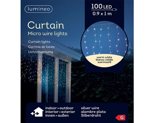 Cortina de luces microled para ventanas 100x90cm-100L