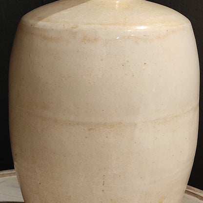 Japanese style artisan white ceramic vase