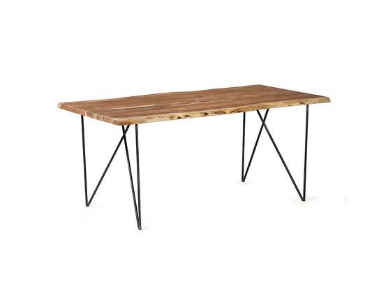 Mesa de comedor 180x90 de madera de acacia estilo nórdico núm. 74