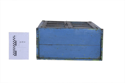 Vitrina de madera antigua azul vintage 130x75 núm. 38