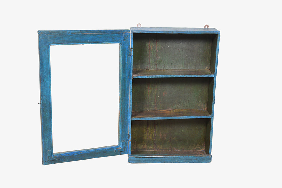 Especiero azul de madera vintage núm. 38