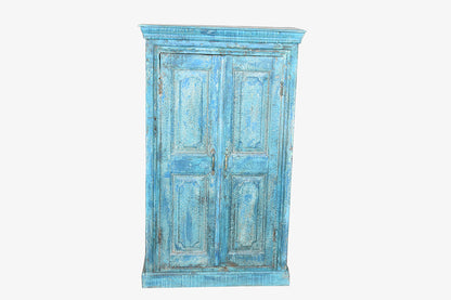 Armario de madera azul vintage 127x75x42cm núm. 119