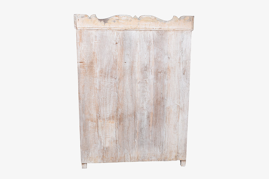 Vitrina de madera antigua blanca vintage 144x105cm núm. 126
